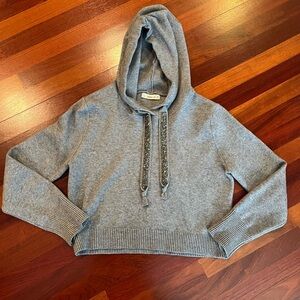 Zara Gray Hooded Sweatshirt with Sparkle Drawstrings